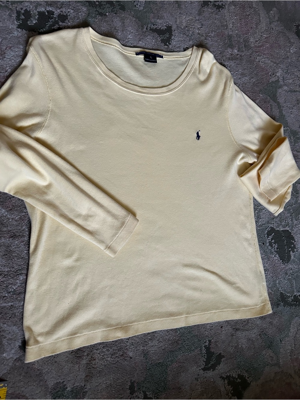 Ralph Lauren Women's Long-Sleeve Crewneck Top in Light Yellow